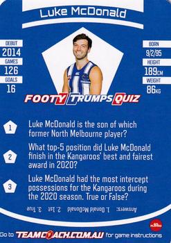 2021 Team Coach AFL #40 Luke McDonald Back